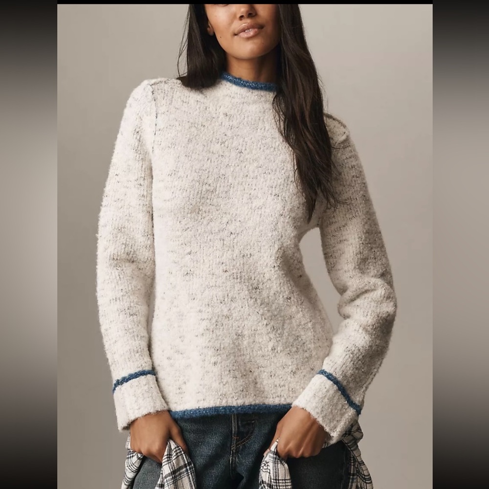 Anthropology Pilcro Long Sleeve Mock-Neck Sweater.